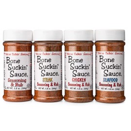 BONE SUCKIN' BBQ Rubs and Spices for Smoking - Grilling Spices and Meat Rub - BBQ Spice Seasoning Sauces - Smoker Seasoning Rubs Gift - Dry Rubs Smoking Seasonings 5.8oz Pack of 4 Gluten free - Kosher