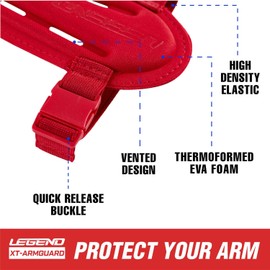 LEGEND Armguard XT Archery Arm Guards - Forearm Guard with Full Coverage & Protection - Vented Design Made of Thermoshaped EVA Foam - High-Density Adjustable Elastic Straps with Quick-Release Buckles