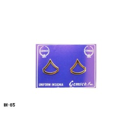 PAIR Private First Class PFC Rank ~ Chevron Pins ~ Gold Tone ~ NOS Gemsco USA