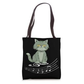 Love Music Cats Playing With Musical Notes Sheets Musician Tote Bag