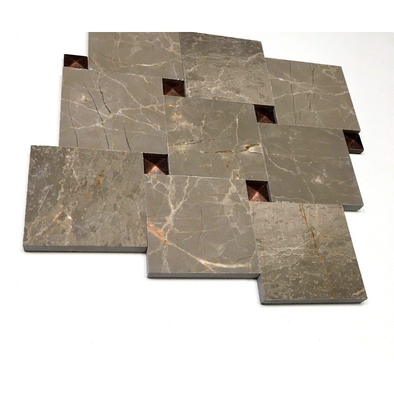 El Greko Maroon 4x4 Brushed Marble Stone Tile Backsplash Wall