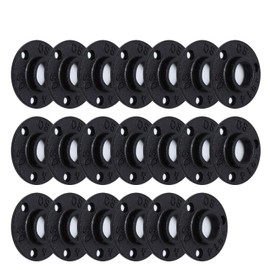 Home TZH 3/4" Antirust Black Painted Floor Flange, Malleable iron Pipe Fittings for Industrial vintage style, Flanges with Threaded Hole for DIY Project/Furniture/Shelving Decoration (20, 3/4")