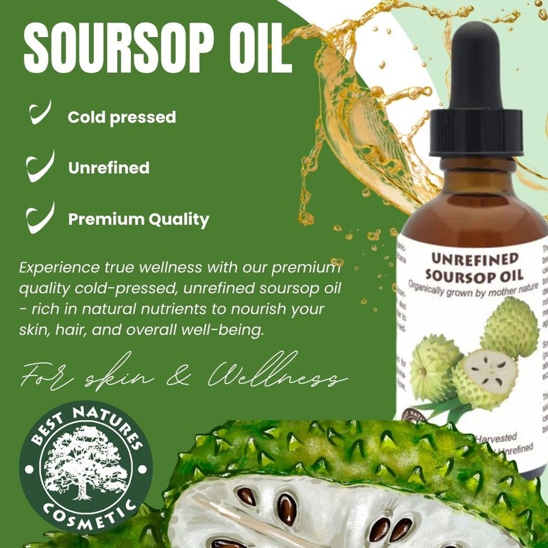 Virgin Soursop Oil (Anona Muricata, Graviola, Guanabana) – 100% Pure,