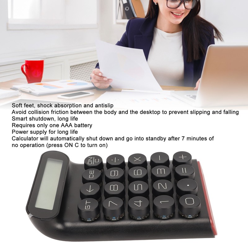 Blue Switch Calculator 20 Keys Intelligent Shutdown Detachable Slip Resistant