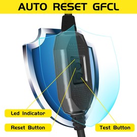 HONDERSON 3 FT Lighted GFCI Extension Cord with 3 Power Outlets,12/3 SJTW Heavy Duty Black Extension Cable with 3 Prong Grounded Plug for Safety,UL Listed