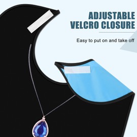 inzeyoz Adult Bibs For Women, 3 PCS Jewelry Necklace Pattern Adult Bib With Option Crumb Catcher, Waterproof Clothing Protectors For Elderly, Adult, Disabled