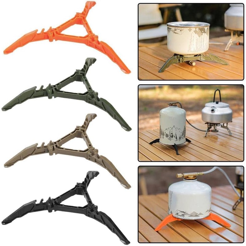 Orange Fuel Canister Stabilizer for Camping Stove Foldable Outdoor Camping