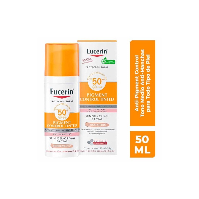 Eucerin - Sun Protector solar Pigment Control Tono Medio FPS50+,
