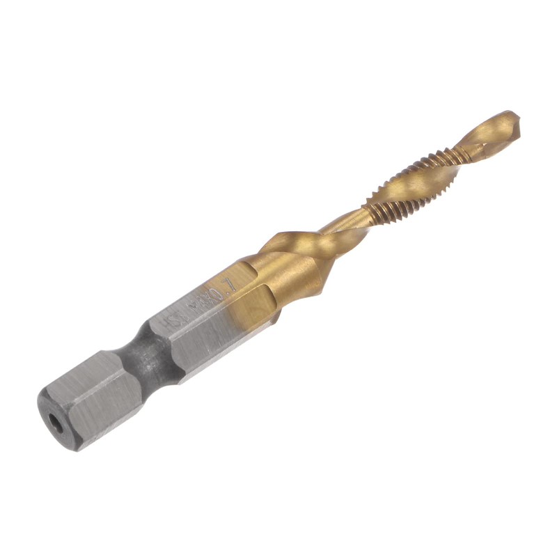 sourcing map Combination Drill and Tap Bit, 1/4" Hex Shank