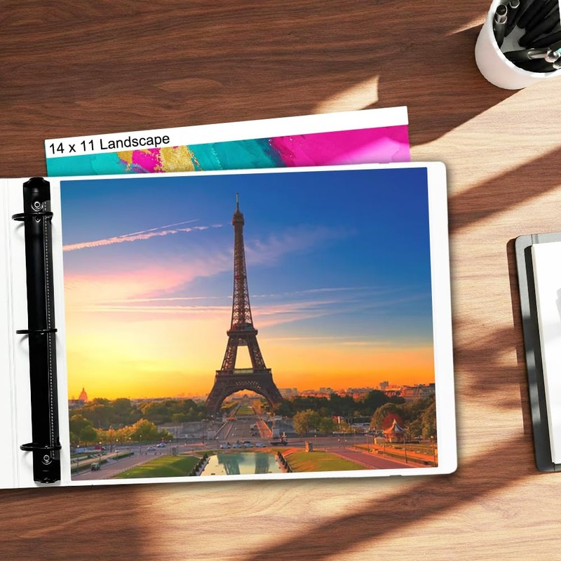 14x11 Landscape Binder with 75 Heavy Duty Sheet Protectors, 1.5