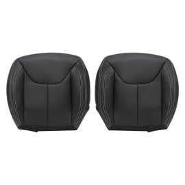 SecosAutoparts Black Leather Driver & Passenger Side Bottom Replacement Seat Cover Compatible with Jeep Wrangler Rubicon 2013 2014 2015 2016 2017