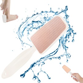 OWill Foot File, Hard Skin Remover Nano-Glass Foot Scraper Foot Files for Hard Skin Pedicure Tool Feet Dead Skin Removal Foot Rasp Callus Remover with Handle-White