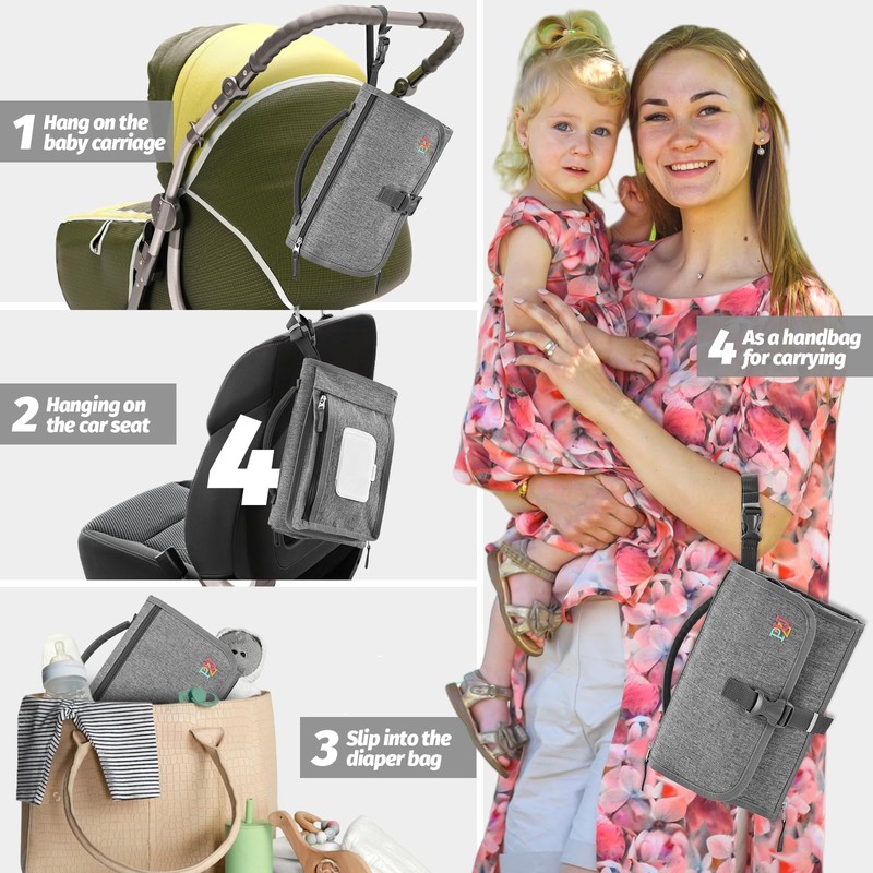 PZU Portable Diaper Changing Pad - Changing Pad Portable with