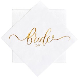 P.G Collin Bride to Be - Servilletas doradas, despedida de soltera, suministros de decoración de boda, compromiso, 2 capas, 50 unidades