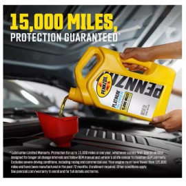 Pennzoil Platinum Full Synthetic 0W-20 Motor Oil, 5 Quart