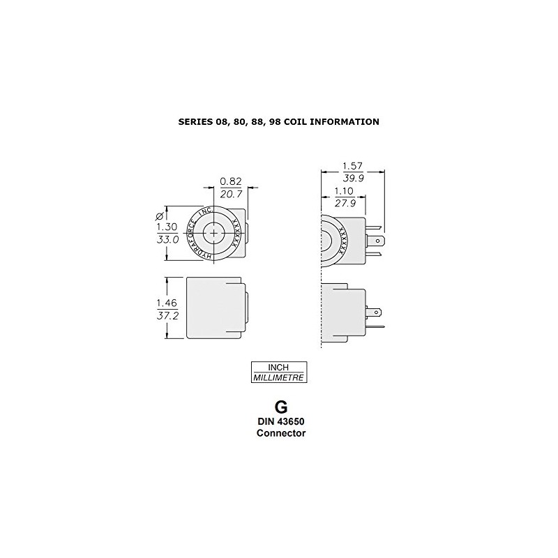 Hydra Force HY 6306012 - Coil 3 Prong DIN 12