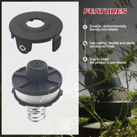 String Trimmer Line Fit for Mak-ita Weed Wacker Attachment 0.065" 27Ft Weed Eater Edger Head Spool Replace 196146-9 195858-1 Include 4-Spools/ 1-Head Cap/ 1-Spring