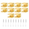 QUARKZMAN Glass Shelf Clamp, 10 Pieces Copper Gold Adjustable Glass