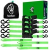 Retractable Ratchet Straps(4 Pack) - 1in x 10ft Self Retracting