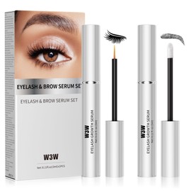 Eyelash and Eyebrow Growth Serum Two Piece Set, Eyelash Serum for Eyelash Growth Thickness, Stronger, Healthier Lashes & Brows, Longer, Fuller, and Thicker Lashes, Vegan & Cruelty-Free (3ml+3ml)