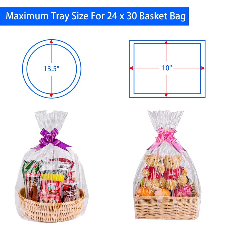 Awpeye Awpeye Clear Basket Bags 20Pack Large Cellophane Gift Bags