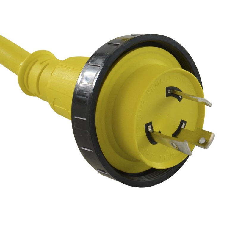 Conntek 17105-012RE 30Amp Marine Shore Cordset Yellow, 12 - Feet