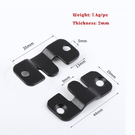 Ymaiss 50packs Stainless Steel Flush Mount Bracket, Interlocking Photo Frame Hook 44x19mm Heavy Duty Picture Hangers, Z Clip Bracket, Furniture Connector for Photo Mirrors Wall Mount Hardware Black