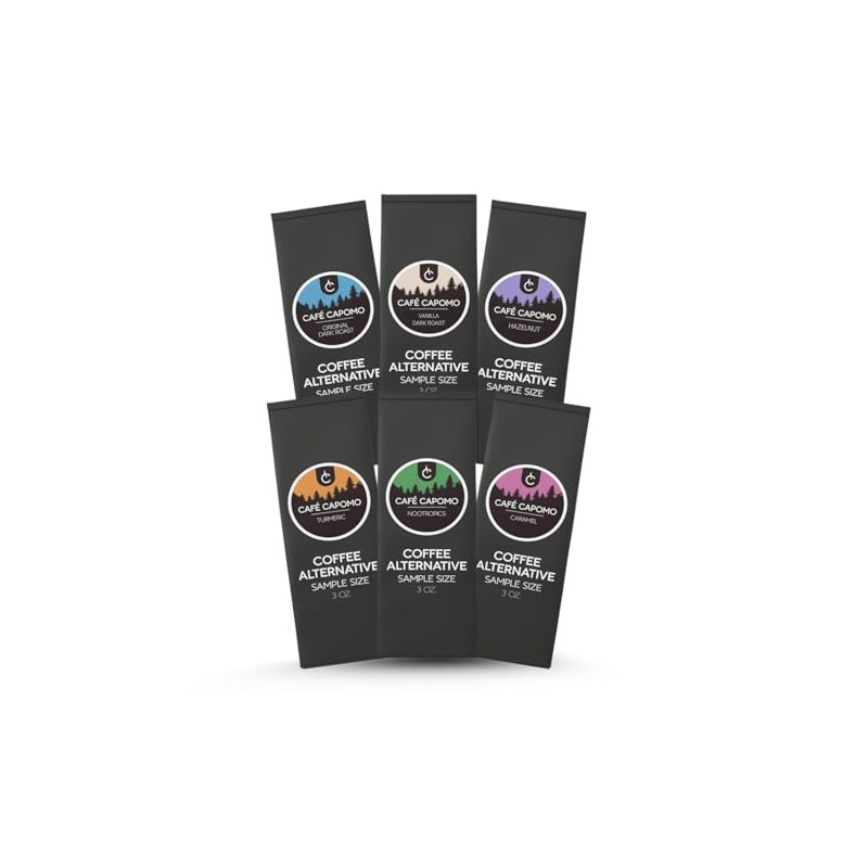 Cafe Capomo Herbal Coffee Alternative, Caffeine & Acid Free, 6