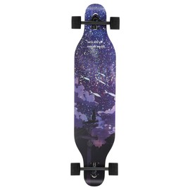Junli 41 Inch Freeride Skateboard Longboard - Complete Skateboard Cruiser for Cruising, Carving, Free-Style and Downhill Ocean Fish