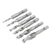 6PCS Hex Shank Combination Drill Tap 3 in 1 HSS