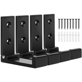 OHIYO Folding Coat Hooks 4pcs Foldable Hook Wall Mounted for Hanging Coat, Jacket, Towel Heavy Duty Wall Hooks Aluminum Alloy Fold up Hooks Headphones Holder Bearing Load 33lb (Black)