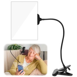 Yuragim 5 x Magnifying Glass with Stand, Clip Magnifier, Reading Magnifier for Seniors, Large with Clip, Adjustable, Flexible Gooseneck, Side Magnifier for Reading, Magnifying Glass with Clamp for