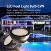 LED Pool Light Bulb 65W 120V 6500lm 6500K Daylight White