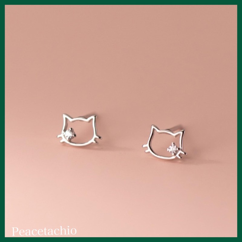 Silver 925 Earrings, Silver, Gold, 18K Coating, Cats, Cute, Hypoallergenic,