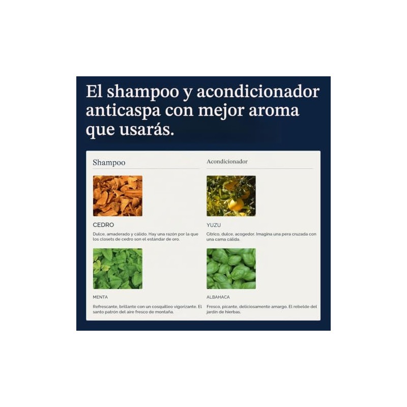 Champú y acondicionador anticaspa para hombres Alivio del cuero cabelludo