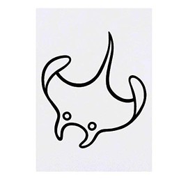 'Stingray' Temporary Tattoo - Water Resistant, Skin-Safe, Non-Toxic Transfer (TO00035028)