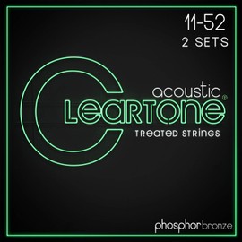 Cleartone Phosphor Bronze Custom Light Acoustic Guitar Strings 11-52 (2-Pack) (11-52)