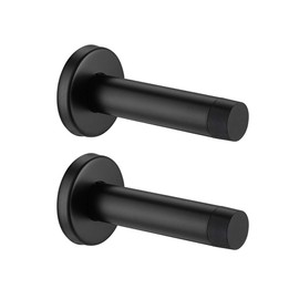 JQK Tope de puerta negro, acero inoxidable 304 de grosor de 0.039 pulgadas (0.039 in), amortiguador de sonido, parachoques de pared, protetor, paquete