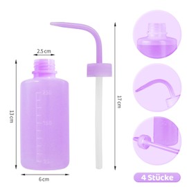 HTOBRIC Pack of 4 250 ml Plastic Squeeze Bottles, Purple: Tattoo Wash, Laboratory, Barber, Plant Watering