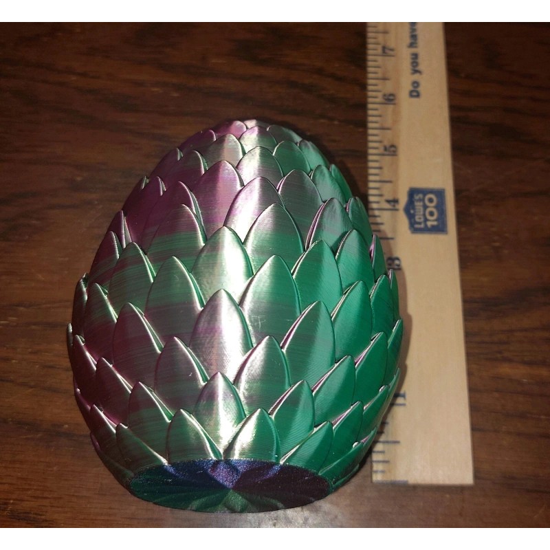 3D Printed Dragon Eggs with Dragon Inside, Articulated Crystal Dragon