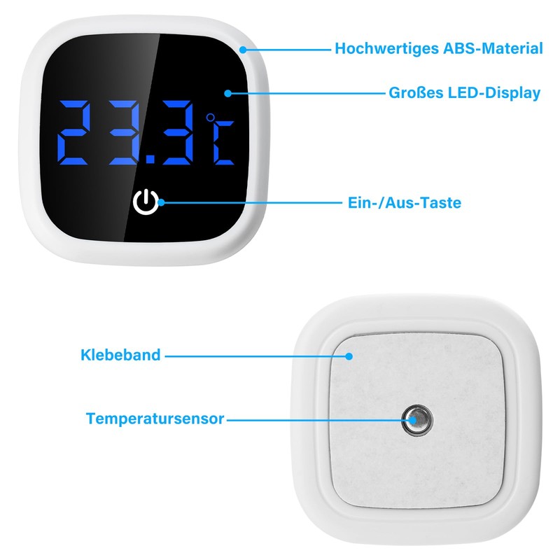 Aquarium Thermometer, Aideepen Mini Thermometer Aquarium Indoor High Precision LED
