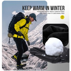 TIBISI Fahrradhandschuhe Winter Thermo Herren Damen Warme Winddichter Touchscreen Anti-Rutsch Laufen Radsport Handschuhe