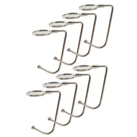 Kimuwote 8 Pack Purse Hook Hanger, Metal Hook Long Handbag Hanger for Table Desk,Portable Bag Holder Under Counter Handbags Hook for Women Girl
