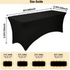 Spandex Tablecloth 8 ft, 2 Pack Stretchable Stretch Spandex Fitted