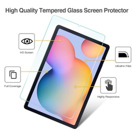 ProCase Screen Protector for Galaxy Tab S6 Lite 10.4 Inch 2024/2022/2020(SM-P620/P625/P613/P619/P615/P610), HD Clear 9H Hardness Tempered Glass Screen Saver Film Guard for Galaxy Tab S6 Lite -1 Pack