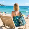 Tropical Green Beach Bags for Women Waterproof Beach Tote Bag