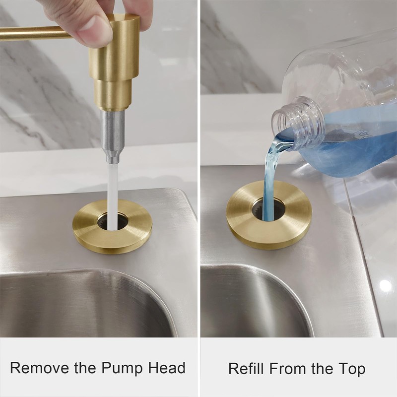 EADOT Deck Mounted Brass Kitchen Sink Soap Dispenser or Lotion