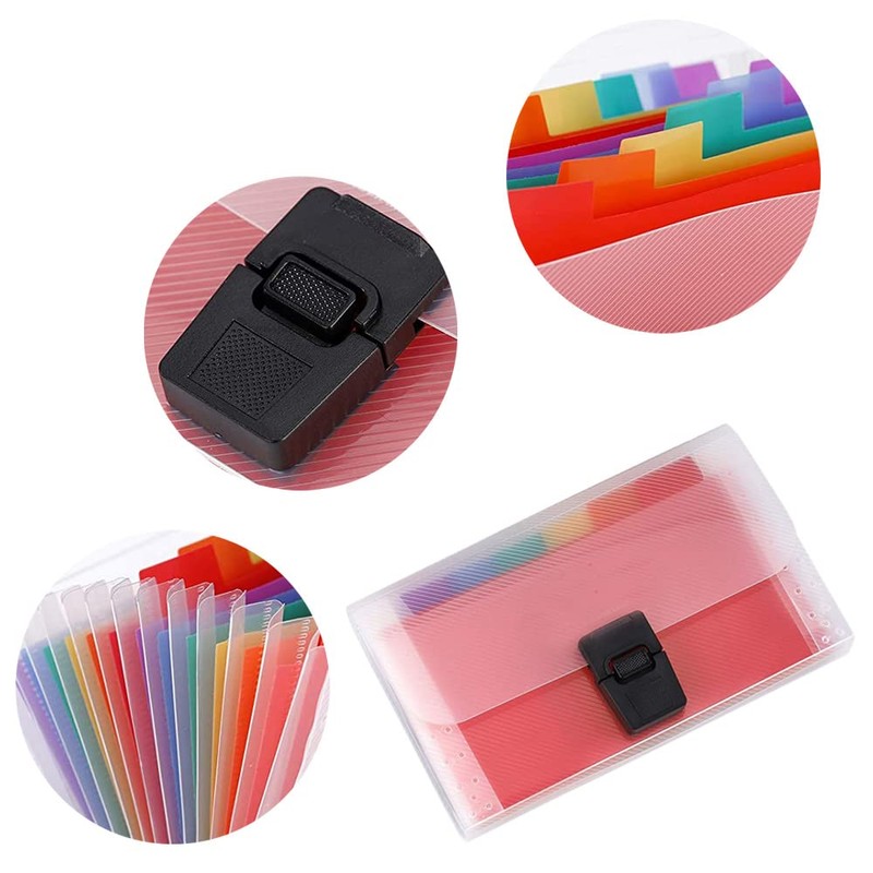 Expanding File A6 13 Pockets Portable Rainbow Document Folder Mini