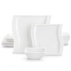 MALACASA Ivory White Dinnerware Set, 12 Pieces - Porcelain Dinner