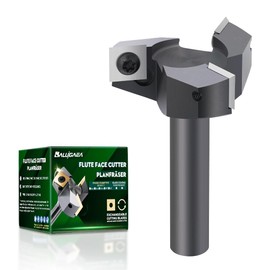 BALUGAEA Face Cutter 12 mm Shank 50.8 mm Diameter for Wood, 3 Teeth Face Milling Cutter for Router with 3 Interchangeable Carbide Blades (12 x 12 x 2.2 mm)
